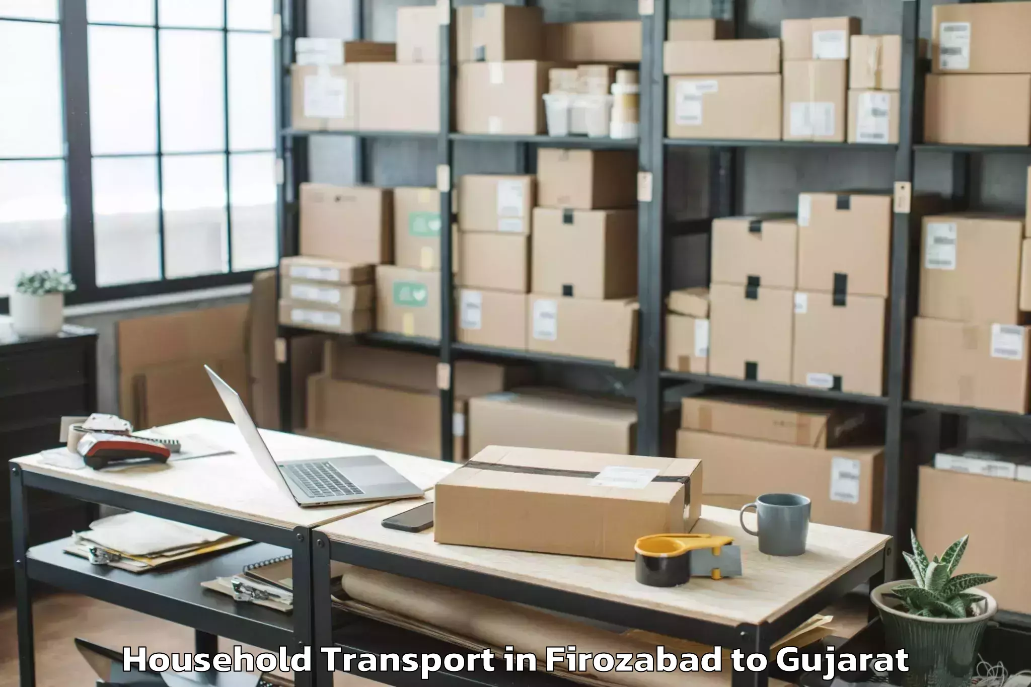 Book Firozabad to Dehgam Household Transport